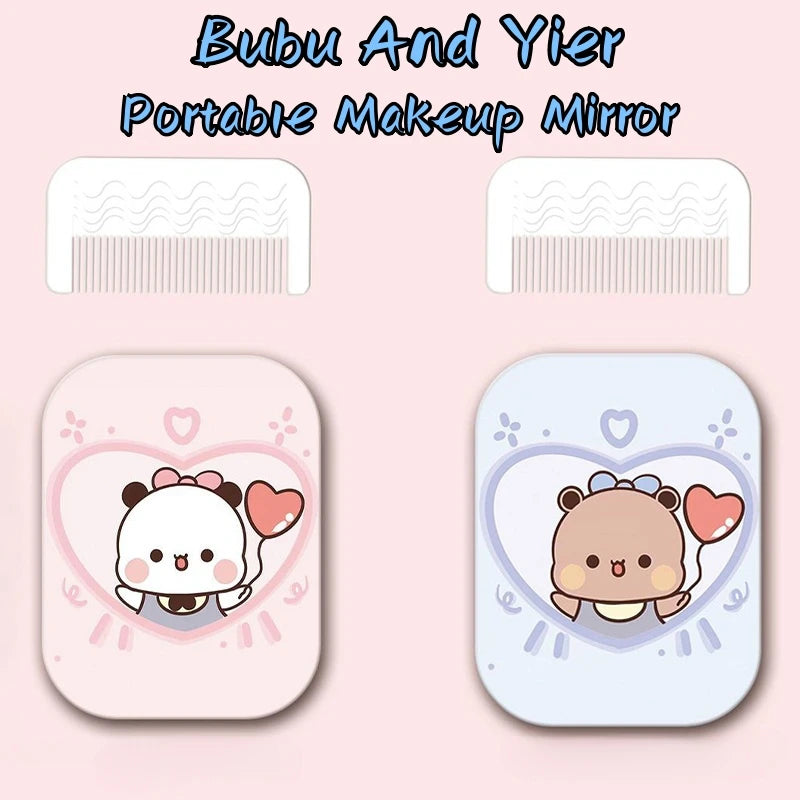 Panda Cartoon Mini Makeup Mirror & Comb Set – Cute Gift Compact Makeup Mirror HIP