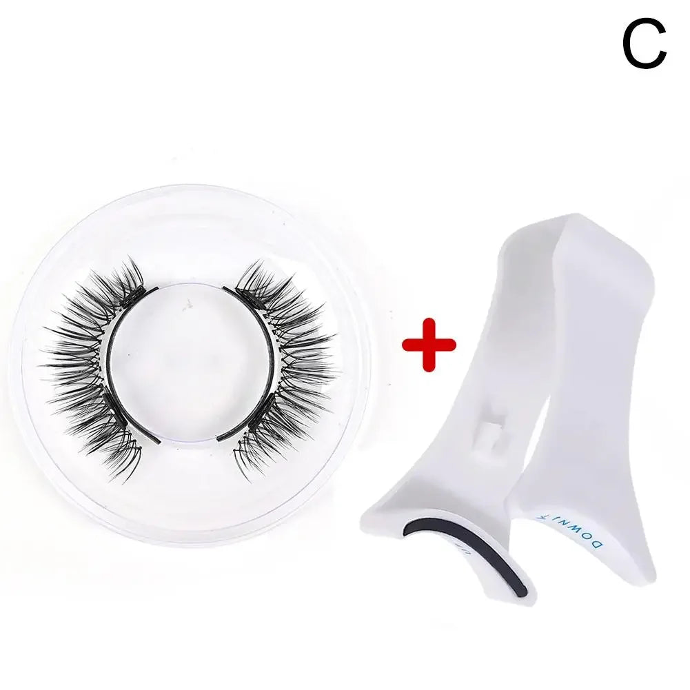 Magnetic Eyelashes Handmade 3D Natural Magnetic False Eyelashes Reusable Magnetic Eyelashes Tweezers Set Wholesale HIP C