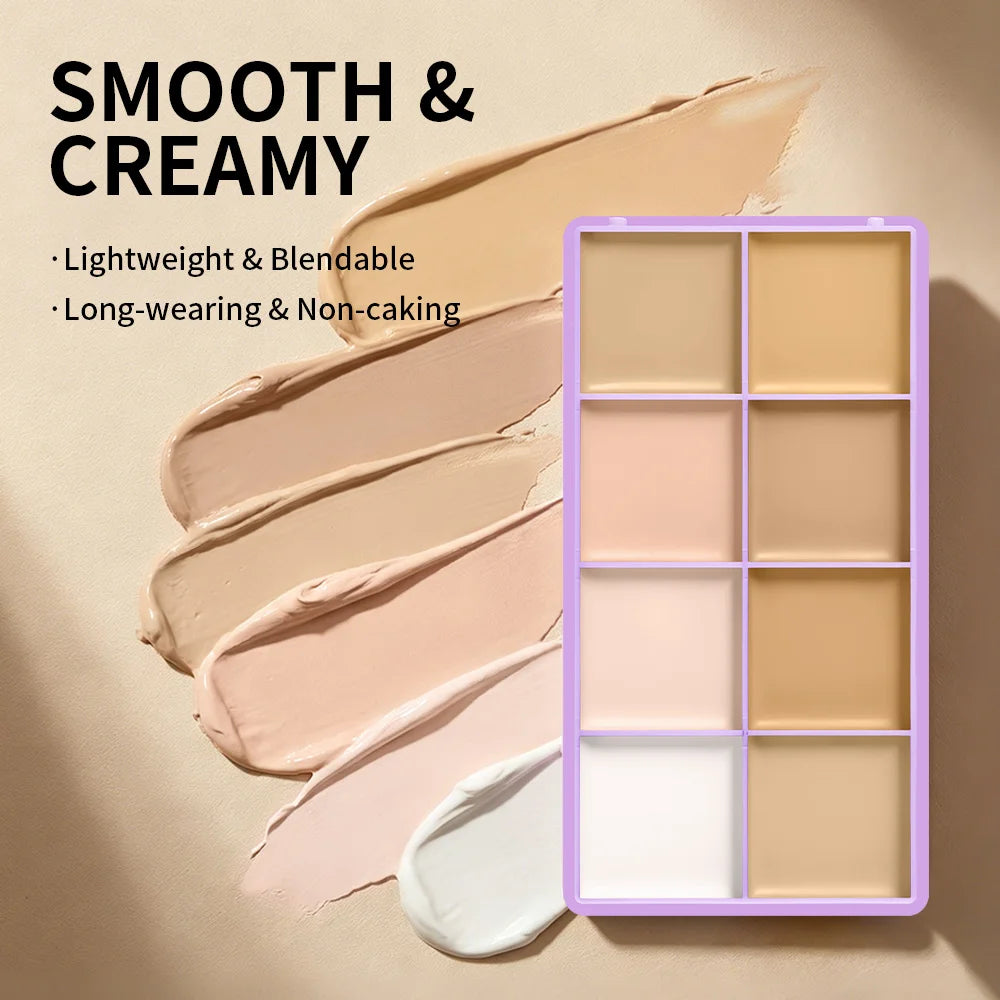 9Pcs All In One Full Face Makeup Kit For Beginner Concealer Palette Setting Powder Lipstick Makeup Brush Powder Puff Kit HIP