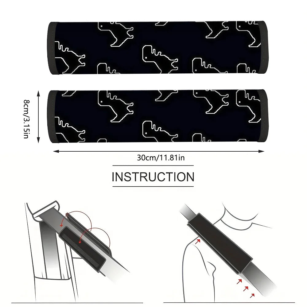 Dinosaur Seat Belt Covers Set of 2 – Soft Car Accessory Seat Belt Covers HIP