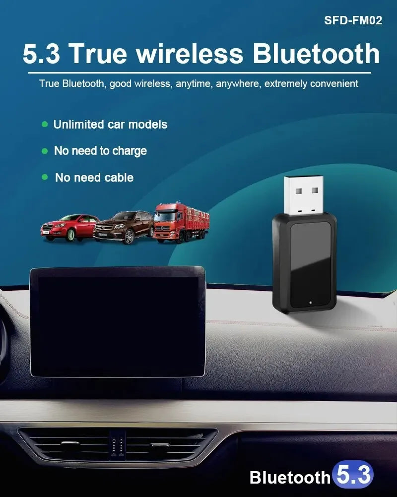 Bluetooth 5.3 FM Transmitter Car Kit – Wireless & Handsfree Bluetooth FM Transmitter HIP