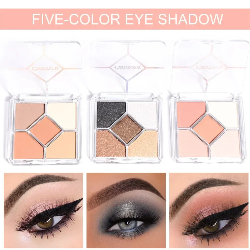 4 Colors Long Lasting Glitter Eyeshadow Palette Matte Shimmer Waterproof Eyeshadow Makeup Palette Smokey Nude Eyeshadow Palette HIP