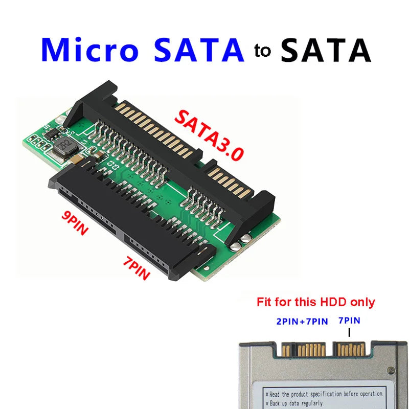 1.8" Micro SATA to SATA 2.5" SSD Converter Adapter Card SSD Converter Adapter HIP Default Title