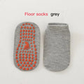 Kids Non-Slip Cotton Floor Socks with Grips | Boys & Girls Kids Grip Floor Socks HIP C69-Gray-2pcs M 5-8 Years
