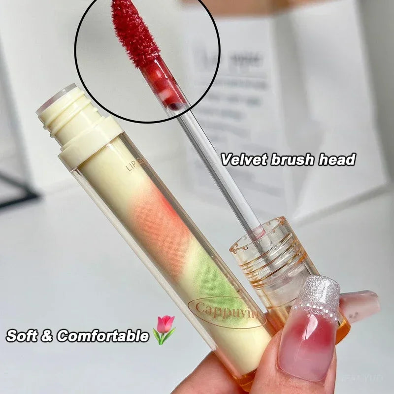 Nude Tea Translucent Oil Lip Tint Korean Makeup Ice Transparent Lip Glaze Water Light Lip Gloss Lips Jelly Mirror Glass Lipstick HIP