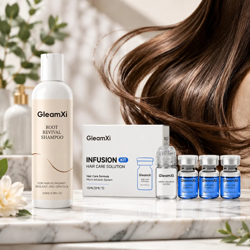 Moisturizing Shampoo & Hair Serum Set with Scalp Roller Hair Care Set HIP