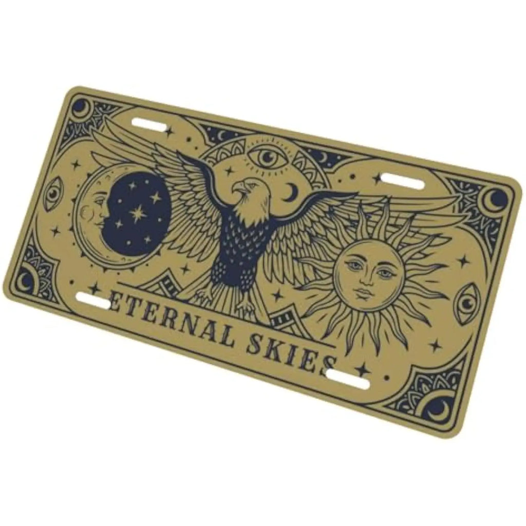 Mystical Eagle Sun Moon Aluminum Vanity License Plate Vanity License Plate HIP