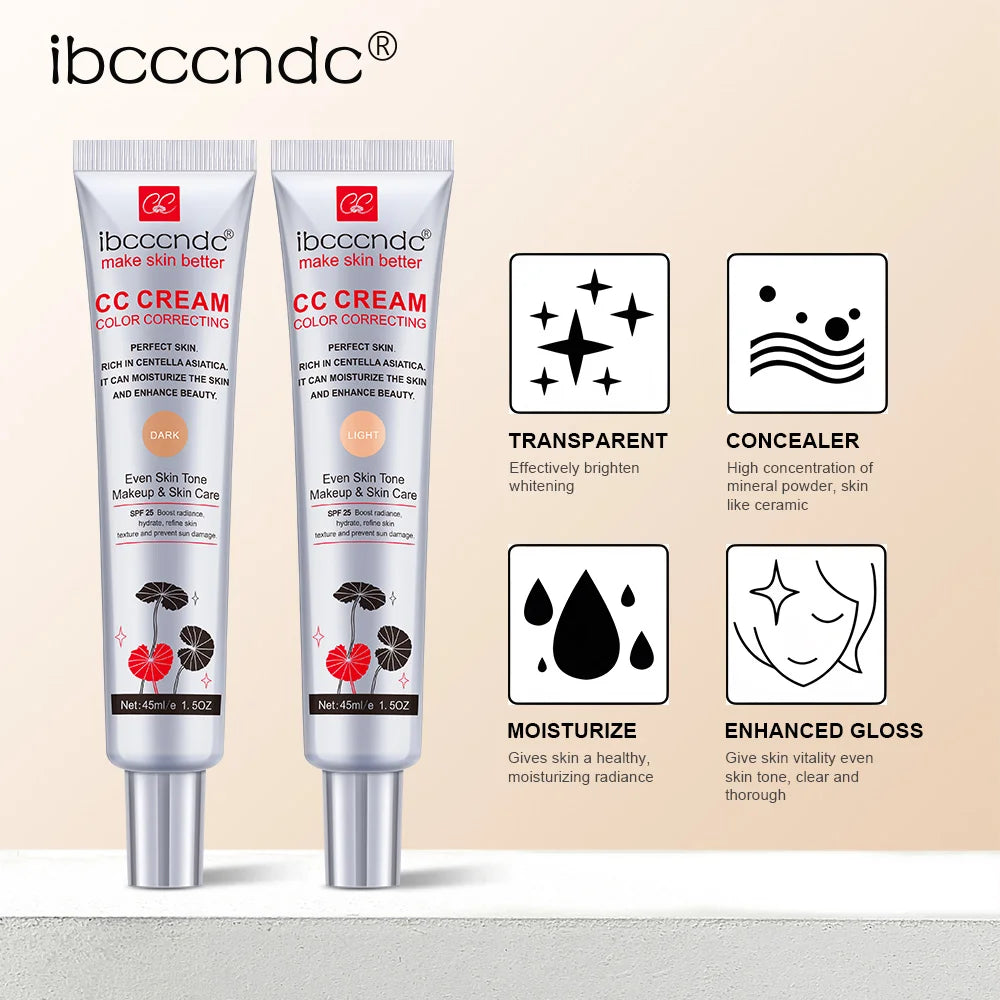CC Cream Waterproof Moisturizing Correcting Anti-sweat Makeup Before Concealer Lasting Women Makeup Protect Skin Makeup HIP