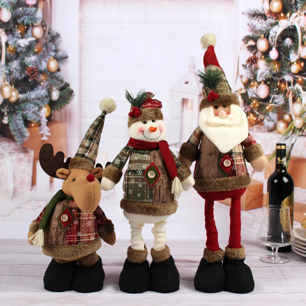 New Big Santa Claus Snowman Elk Doll Children Xmas Gift Christmas Tree Decorations Home Wedding Party Supplies Plush Ornaments HIP
