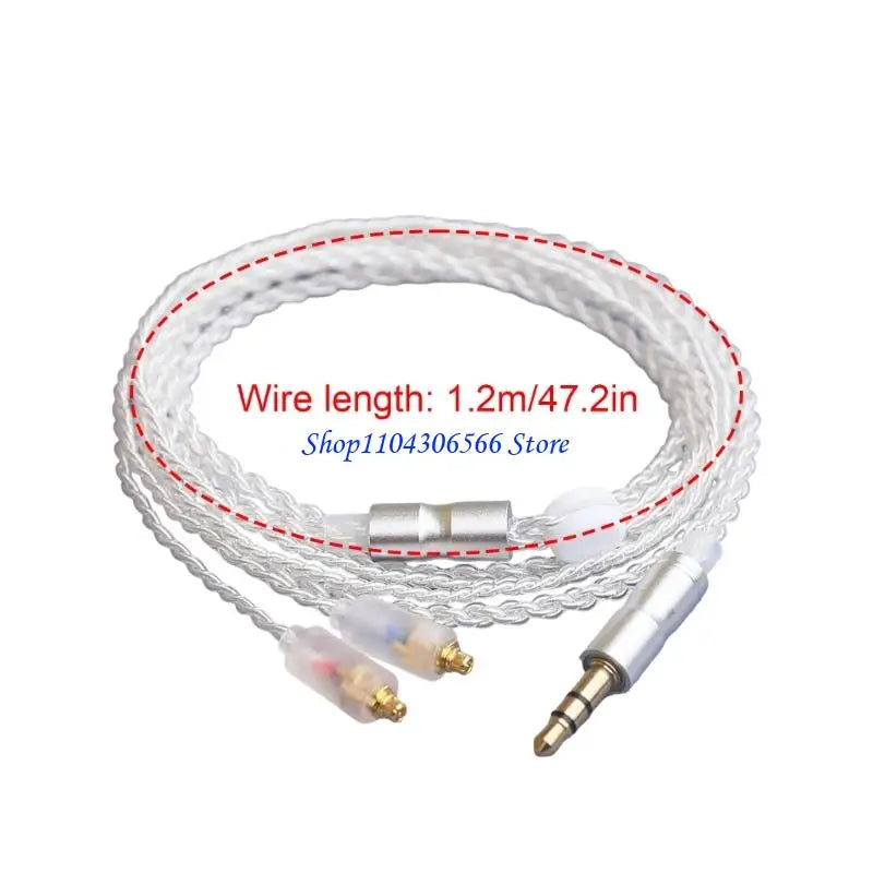 3.5mm to MMCX Headphone Cable 120cm – Silver Plated Copper Headphone Cable HIP