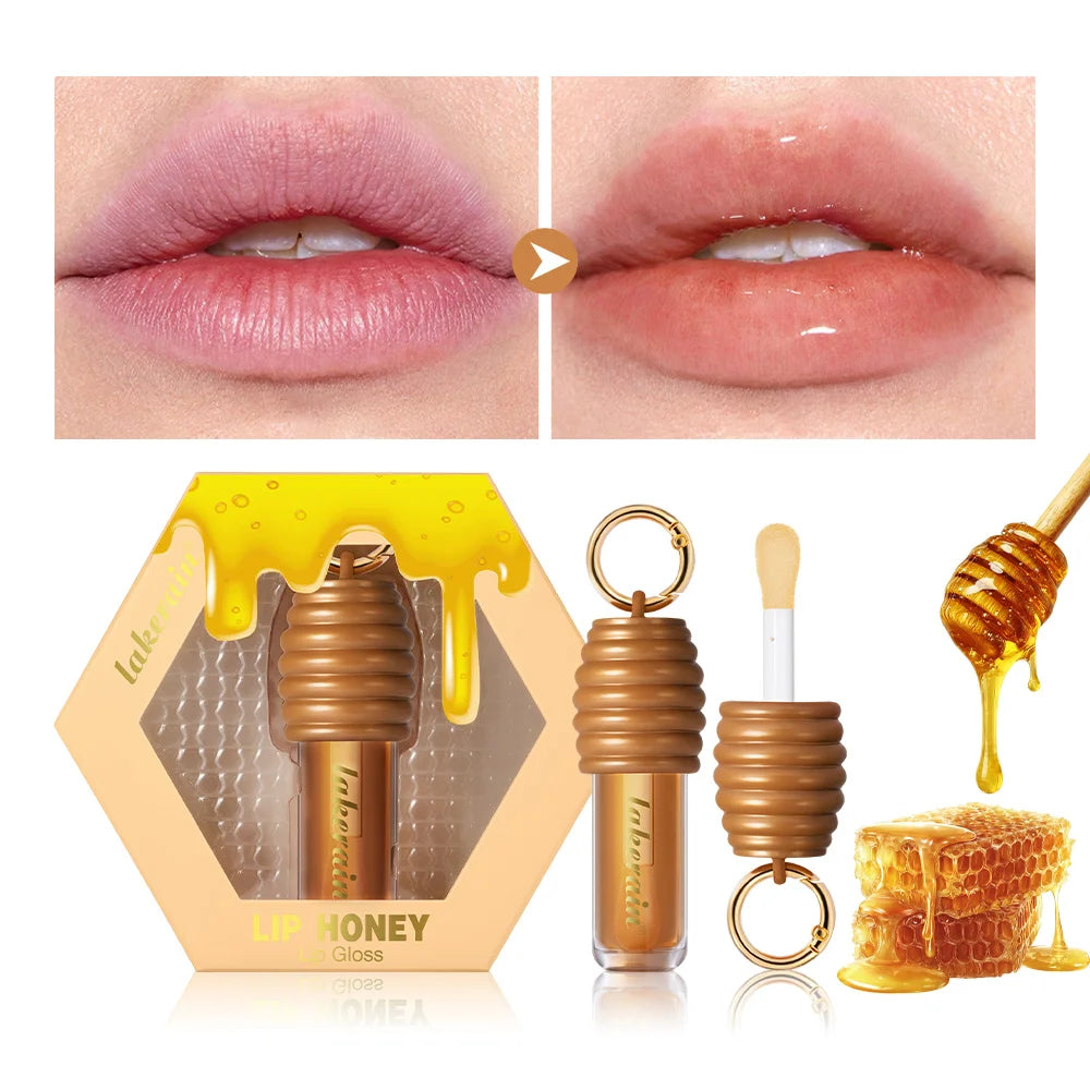 Lip Honey Lip Oil Lip Plumper Hydration Long Lasting Moisturizing Smooth Nourishing Non Sticky Bag Clip Ring Cosmetics Lip Balm HIP