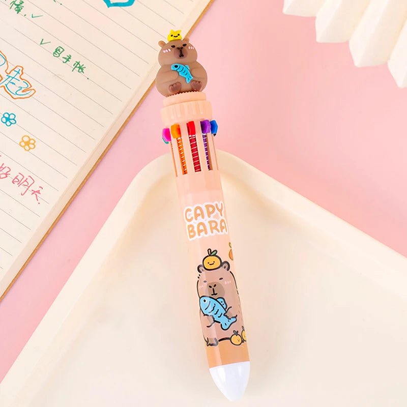 28-Color Multicolor Ballpoint Pen – 0.8mm Press Grip Writing Pen Multicolor Ballpoint Pen HIP A2