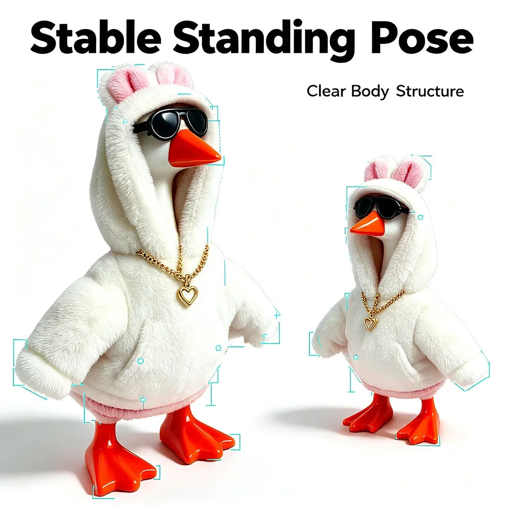 7-inch Mini Office Desk Goose Hoodie Set Ornament Mini Porch Goose Hoodie Ornament Handicraft Decoration Accessories HIP