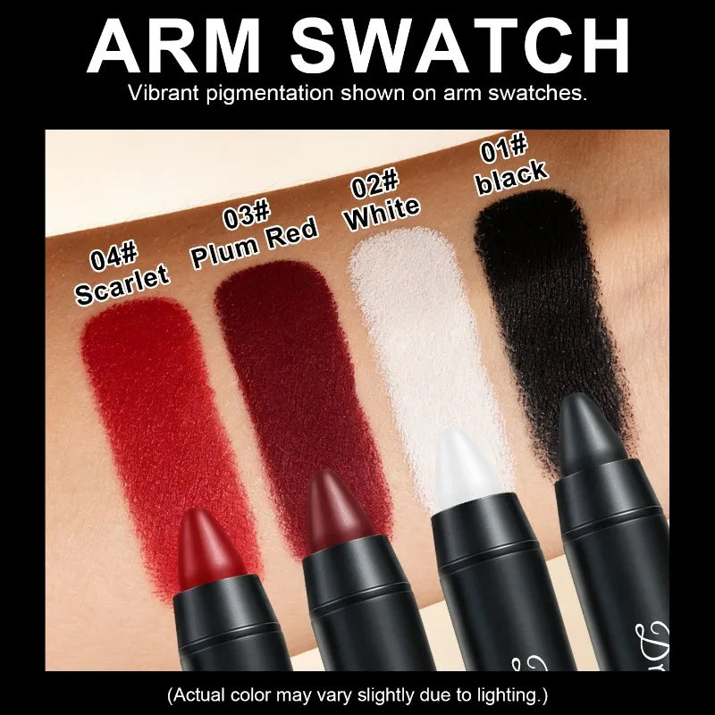 Vampire Black White Dark Red Lipstick Matte Lip Tint Waterproof Long Lasting Non Drying Black to Red Lipstick Vampire Makeup Lip HIP