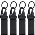 Tactical MOLLE Nylon Webbing Belt Carabiner Hanging Buckle Tactical Belt Buckle HIP C813-Black-4pcs