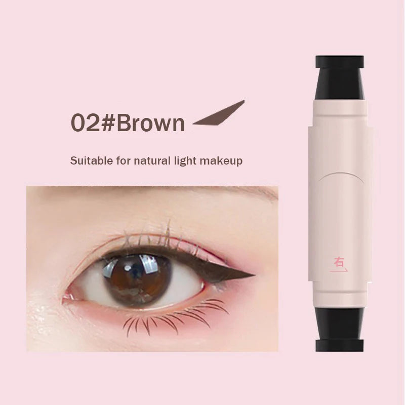 Black Brown Integrated Eyeliner Stamp Precise Outline Signet Eye Liner Extension Stamps Liquid Eyeliner Pen Waterproof Lasting HIP 02 Brown