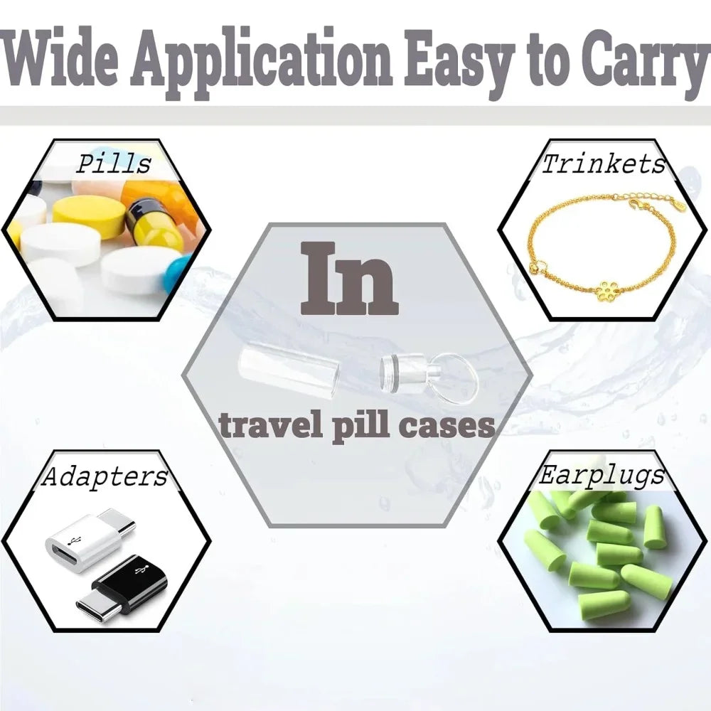 Waterproof Aluminum Pill Box Case with Key Ring | Airtight Pill Case Organizer HIP