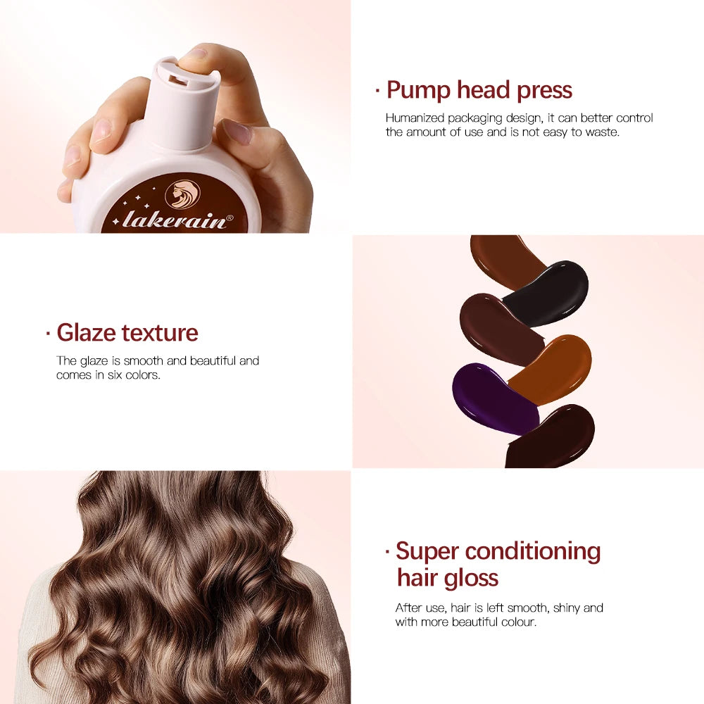 Hair Glaze Super Gloss Color Conditioning Gloss Rinse Out Semi-Permanent Hair Gloss that Enhances Color Nourish and repair Easy HIP