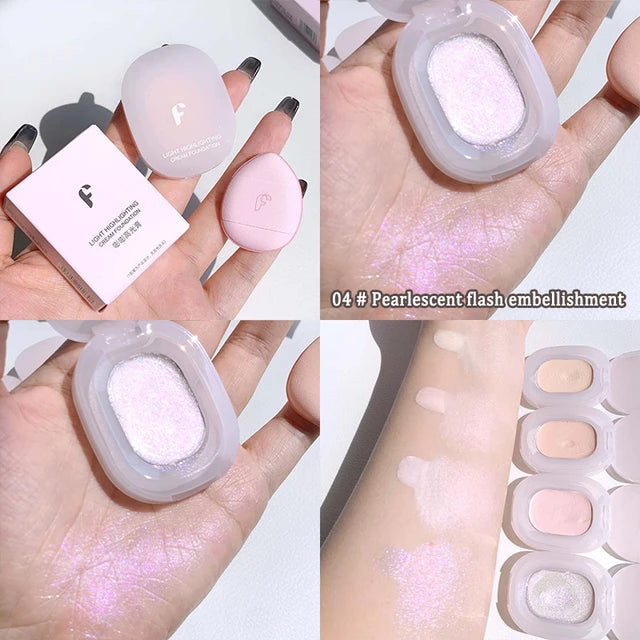 4 Colors Contouring Highlighter Cream Pearlescent Luminizer Waterproof Three-dimensional Face Makeup Illuminator High Gloss HIP 04 Pearlescent