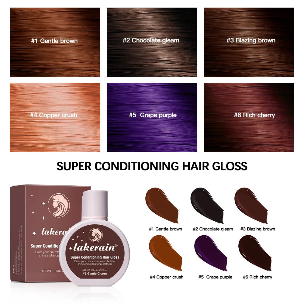 Hair Glaze Super Gloss Color Conditioning Gloss Rinse Out Semi-Permanent Hair Gloss that Enhances Color Nourish and repair Easy HIP