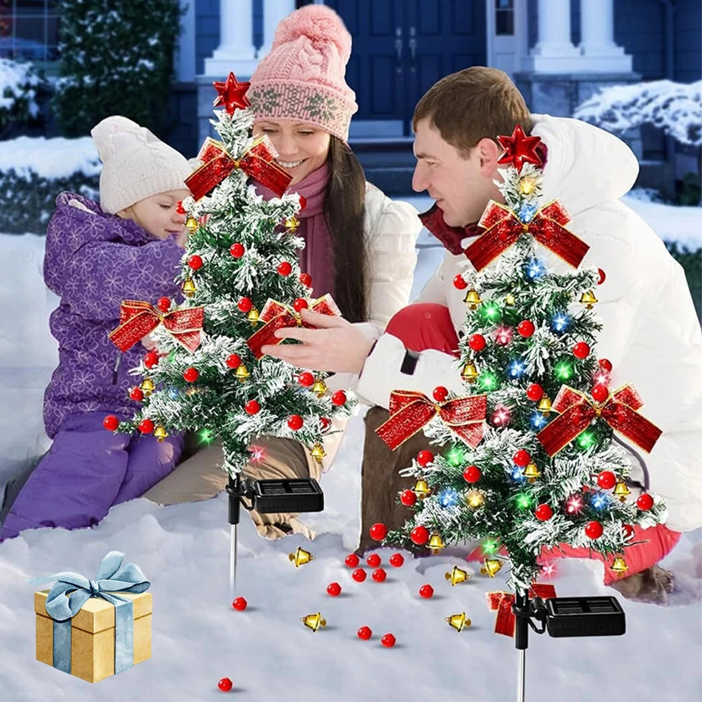 Solar Christmas Tree Lights Outdoors LED Christmas Decor IP65 Waterproof Garden Lawn Landscape Lamps for Patio Porch Pathway HIP