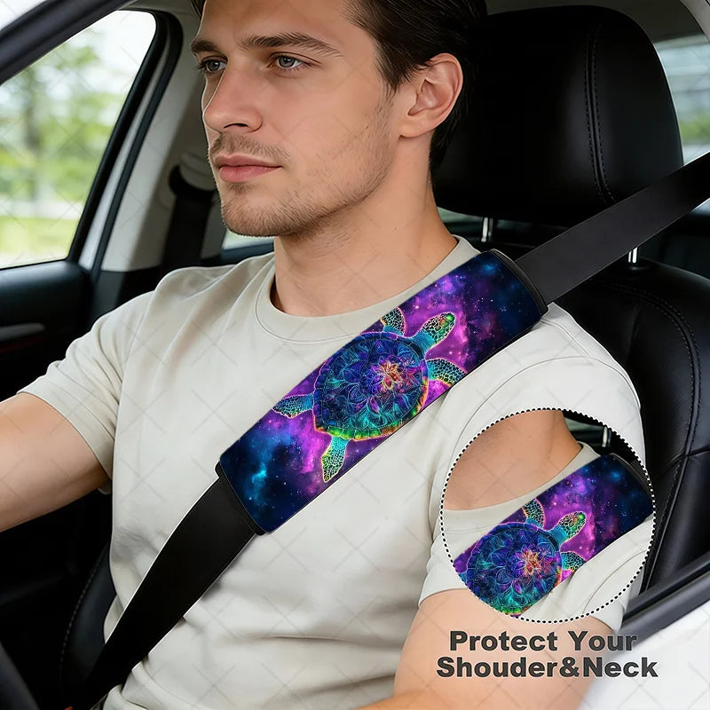 Sea Turtle Car Seat Belt Covers – Galactic & Mandala 2pcs Seat Belt Cover HIP
