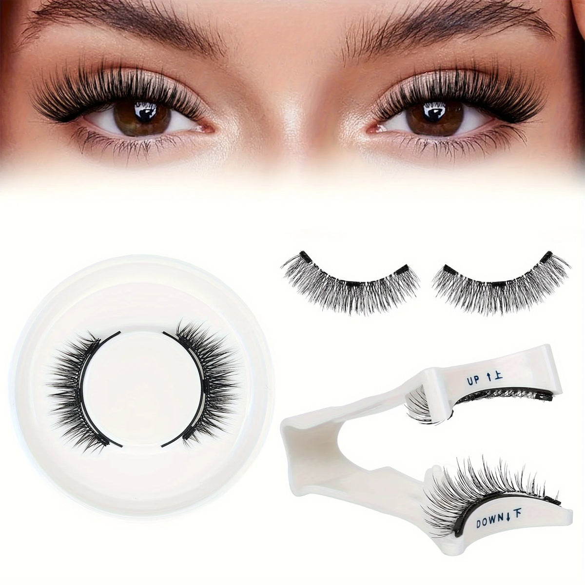 False Eyelashes Magnetic Eyelashes Glue Free No Glue Eyelashes 1 Pair with 1 Lash Applicator Feathery False Eyelashes Natural HIP