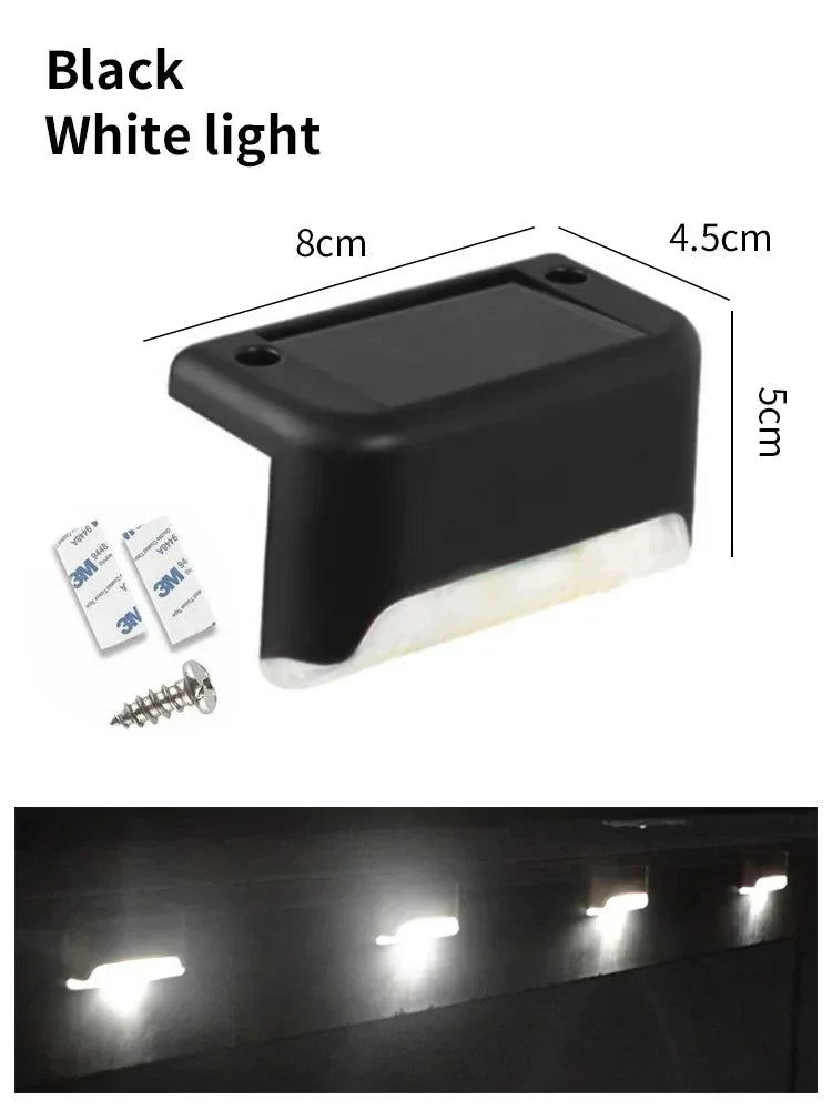 Waterproof LED Solar Deck Lights Street Wall Lamp Outdoor Fence Post Solar Light For Garden Courtyard Patio Stairs Pool Decor HIP Black White Light 1 Pieces