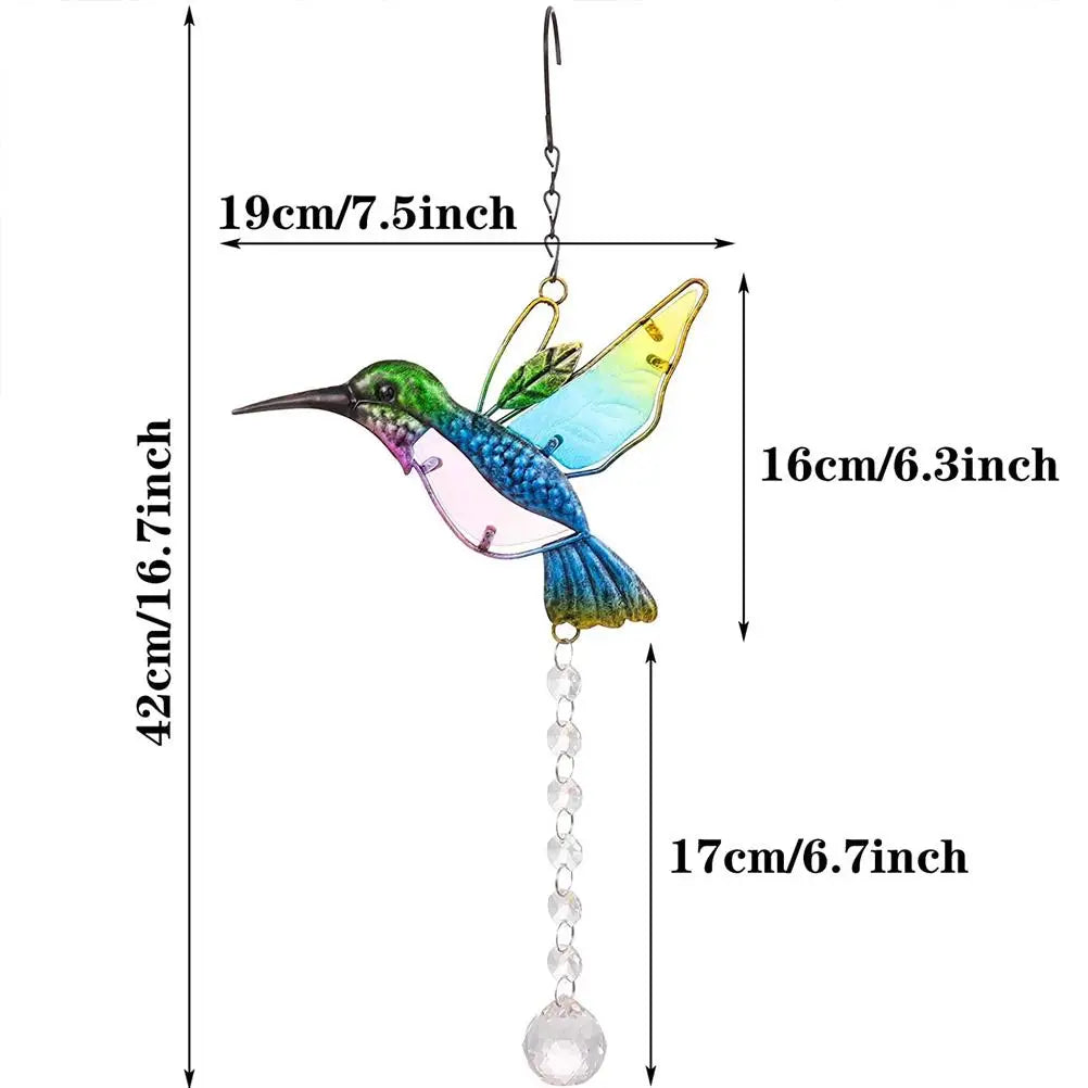 Window Hanging Hummingbird Suncatcher Crystal Window Bird Panel Garden Decoration Gift for Bird Lovers HIP