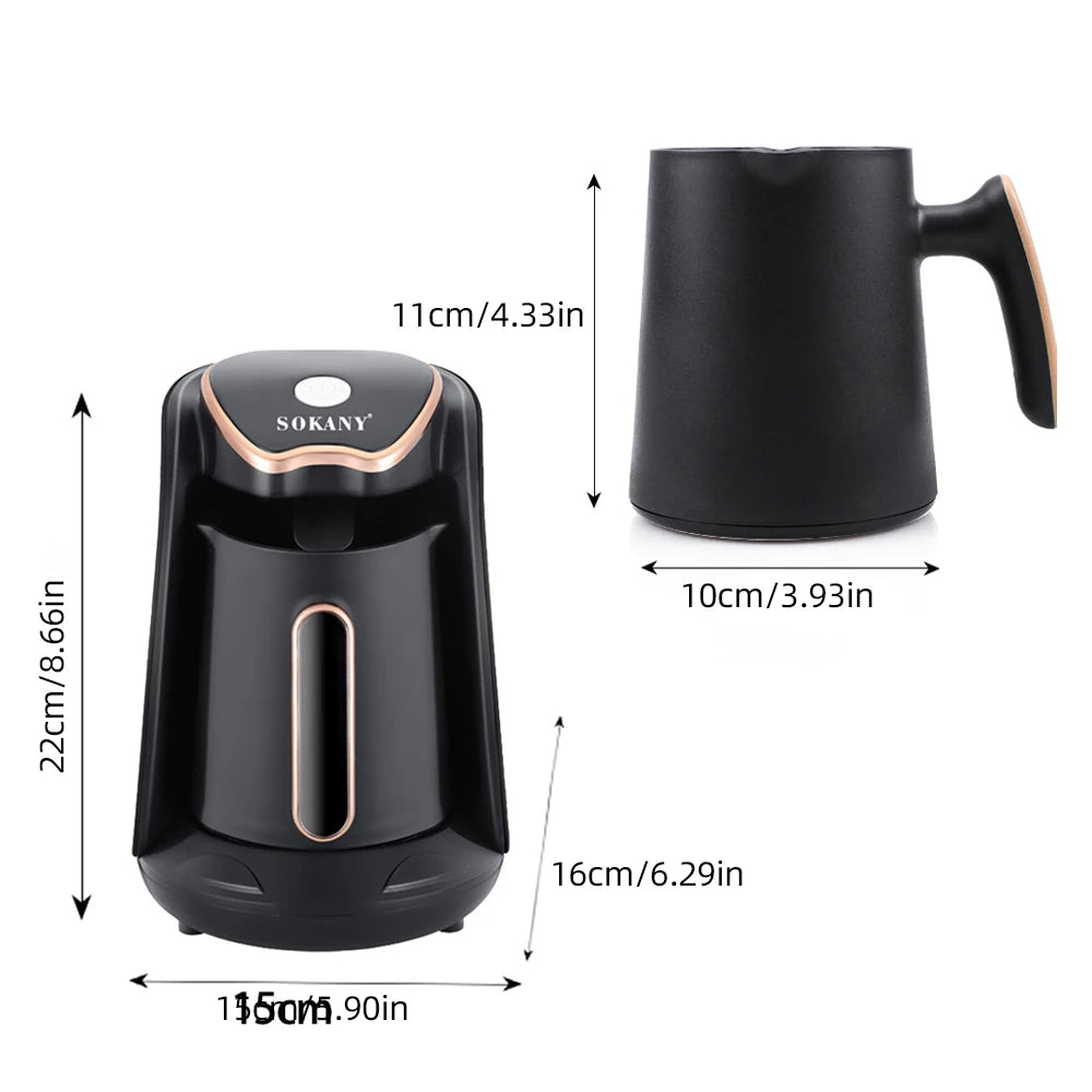 Electric Turkish Coffee Maker Machine with 250ml/1 Cup Coffee Pot Single Serve Espresso Maker 600W Heating Coffee Pot HIP