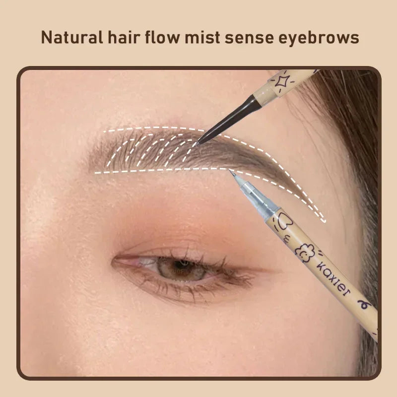 2 In1 Liquid Eyebrow Tattoo Pencil 0.01 Ultra Thin Double Head Sweat-proof Easy To Color Water Brow Gel Pen Eyes Cosmetic Makeup HIP