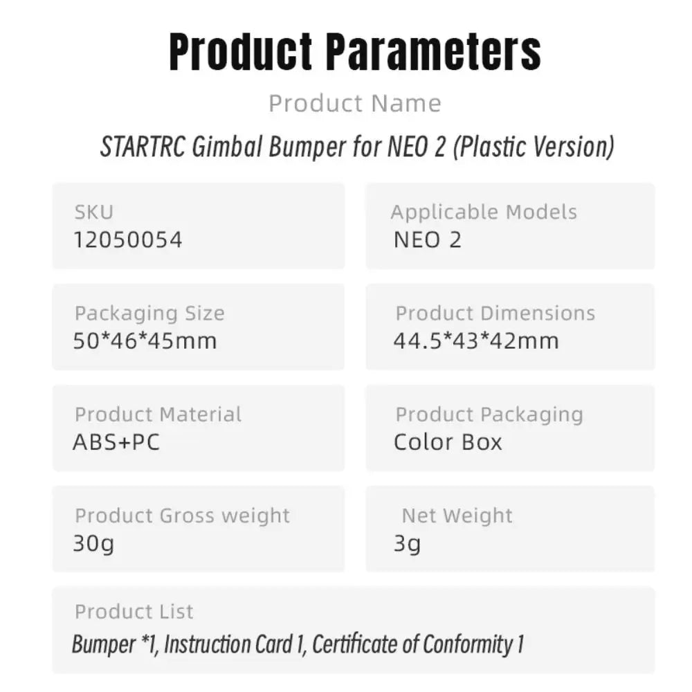 DJI NEO 2 Gimbal Lens Bumper – Quick Release Guard Drone Gimbal Guard HIP