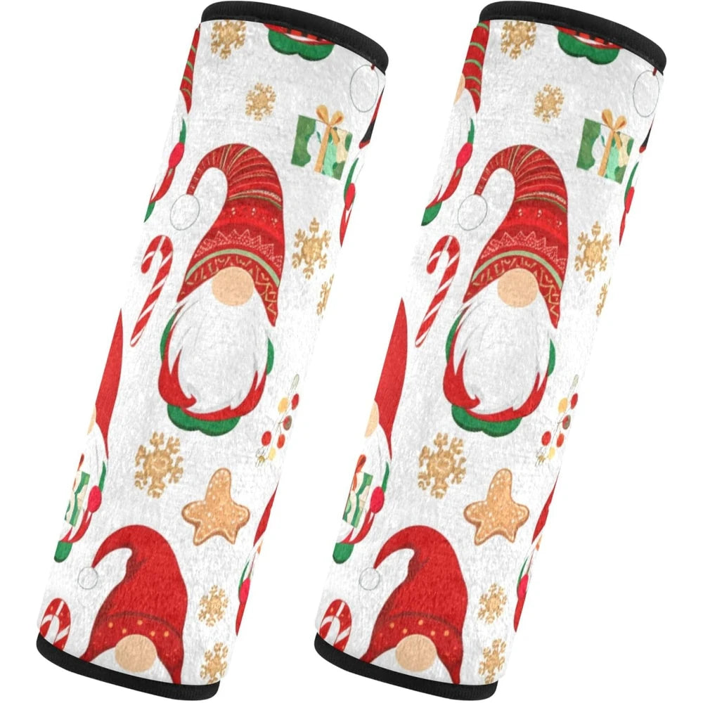 Christmas Gnome Car Seat Belt Cover Pads – Soft Flannel 1 Pair Seat Belt Cover HIP 1