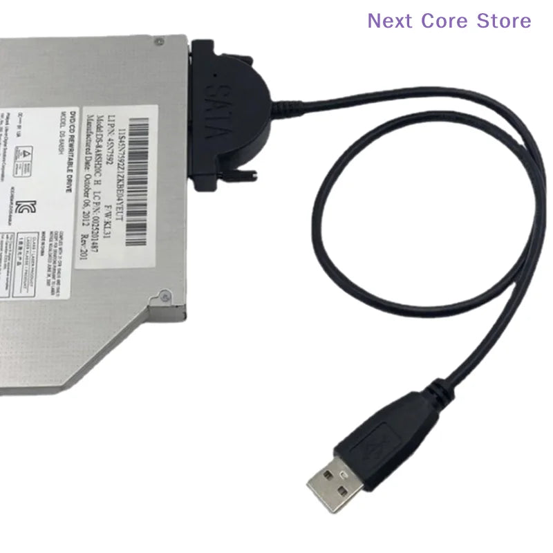 USB 2.0 to SATA Cable – CD/DVD-ROM Optical Drive Adapter SATA Adapter Cable HIP