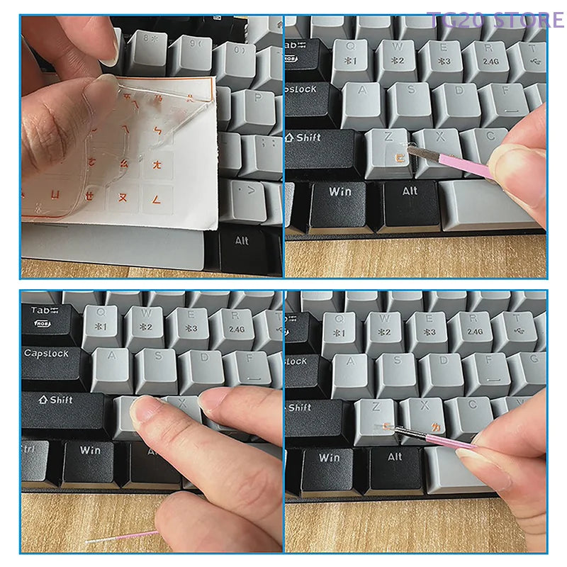 Universal Transparent Keyboard Stickers – Engraving Film Set Keyboard Sticker Set HIP