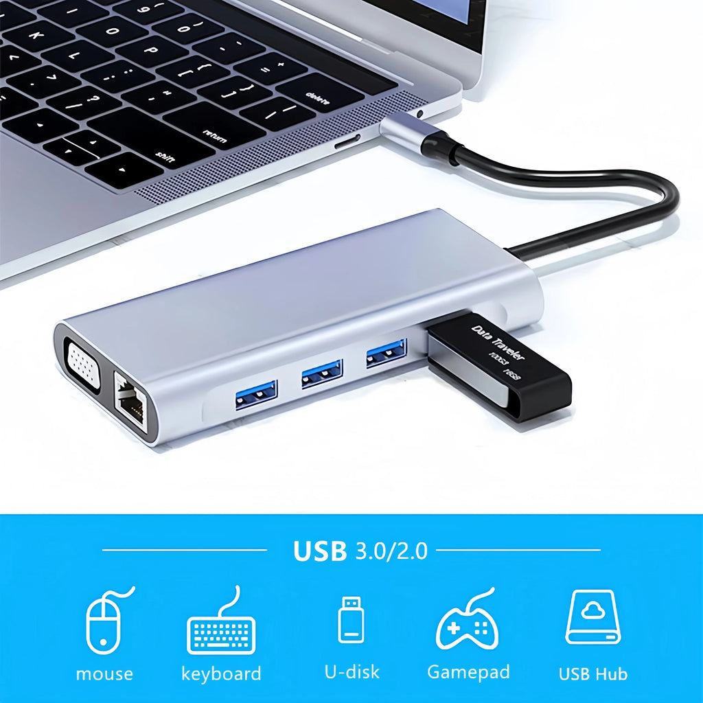 KEBIDUMEI 11-Port USB-C Docking Station Hub – 4K HDMI, PD USB-C Docking Station HIP
