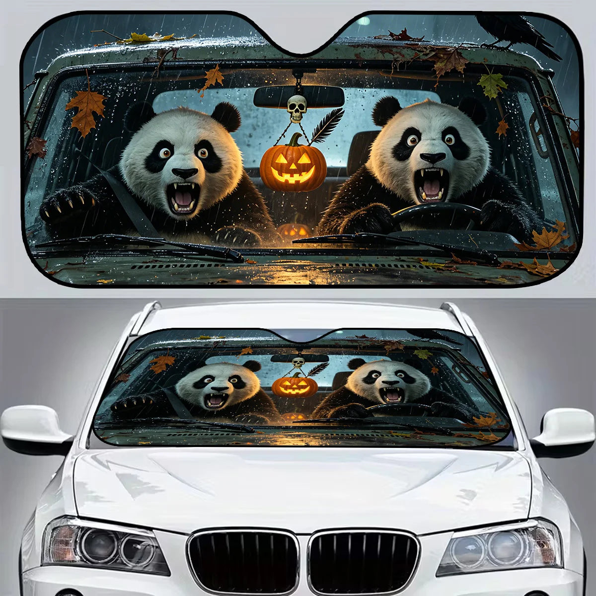 Panda Foldable Car Windshield Sunshade – Cool & Easy Install Car Windshield Sunshade HIP S