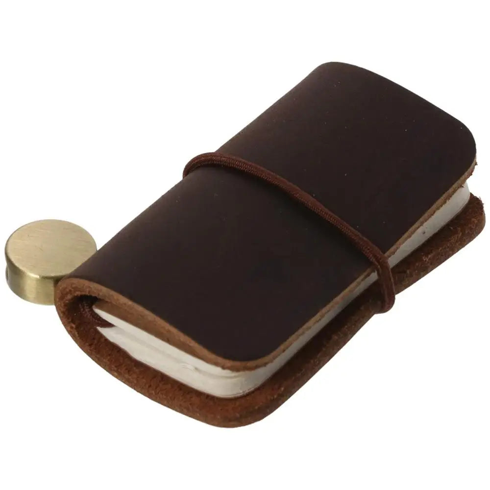 Mini Leather Travelers Notebook – Refillable Pocket Journal Leather Pocket Notebook HIP