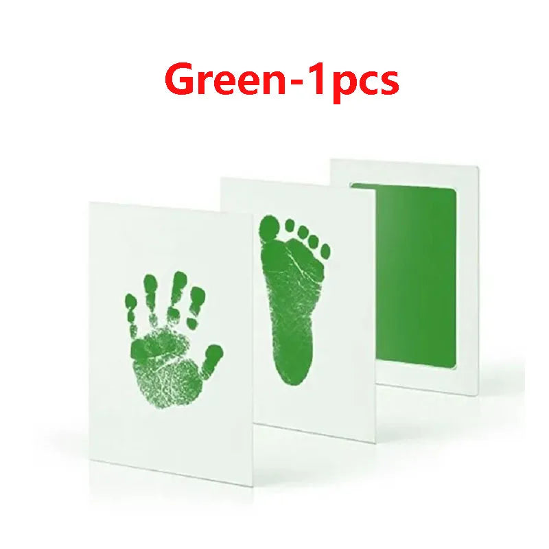 Baby & Pet Inkless Print Kit – Safe Non-Toxic Handprint Footprint Baby Print Kit HIP C14-Green 1Pcs