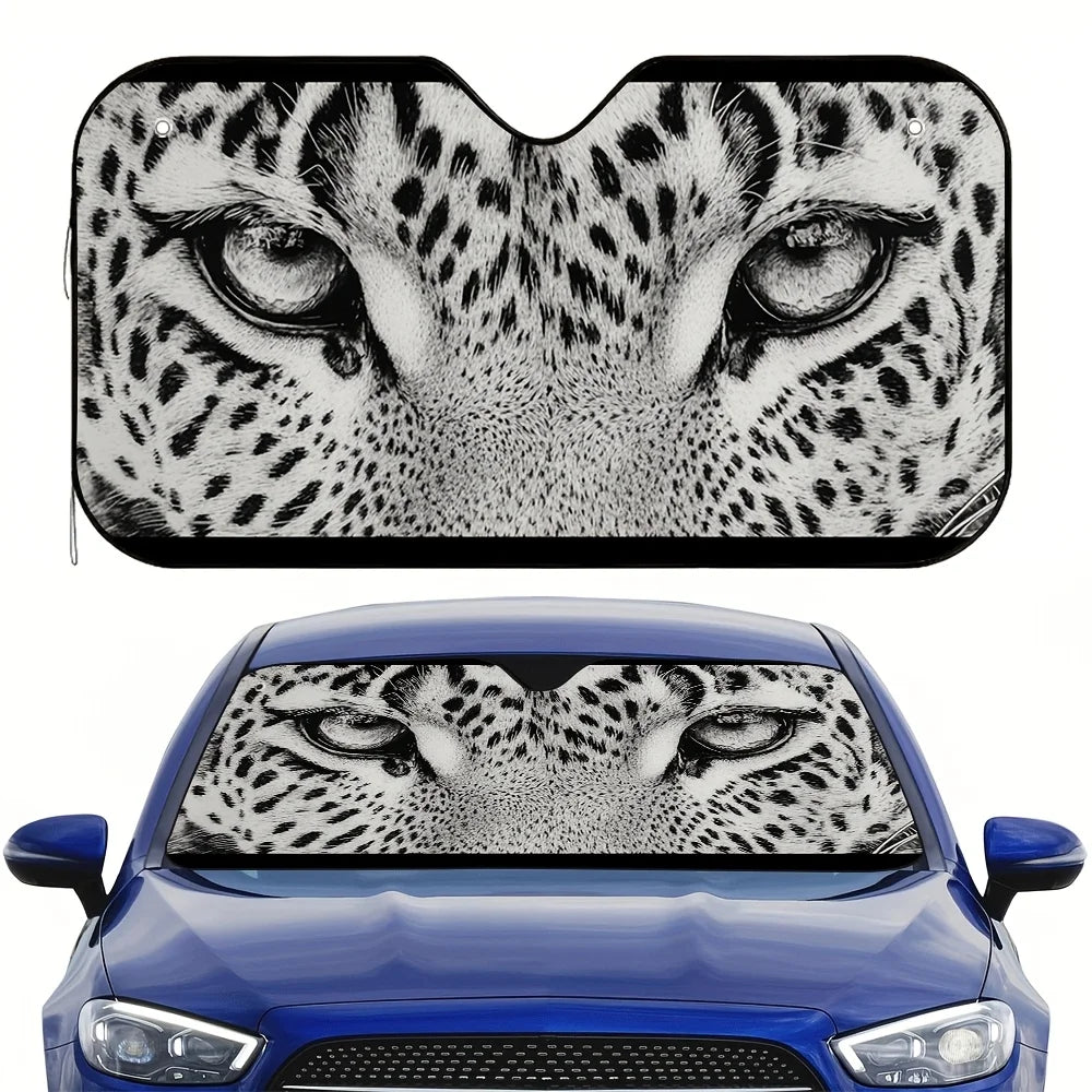 Leopard Gaze Car Sunshade – Foldable + 4 Suction Cups Car Sunshade HIP 1-M