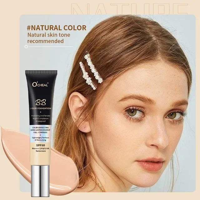 BB Cream Foundation SPF50 PA++ – Full Coverage & Hydrating BB Cream Foundation HIP Natural