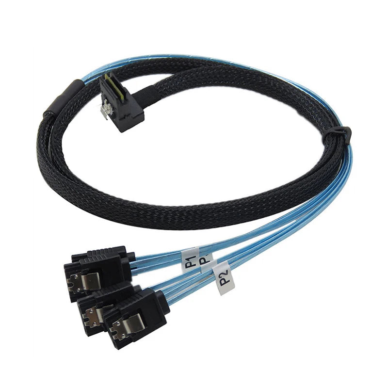 Mini SAS SFF-8087 to 4x SATA 7-Pin Breakout Cable – OULLX SAS to SATA Cable HIP