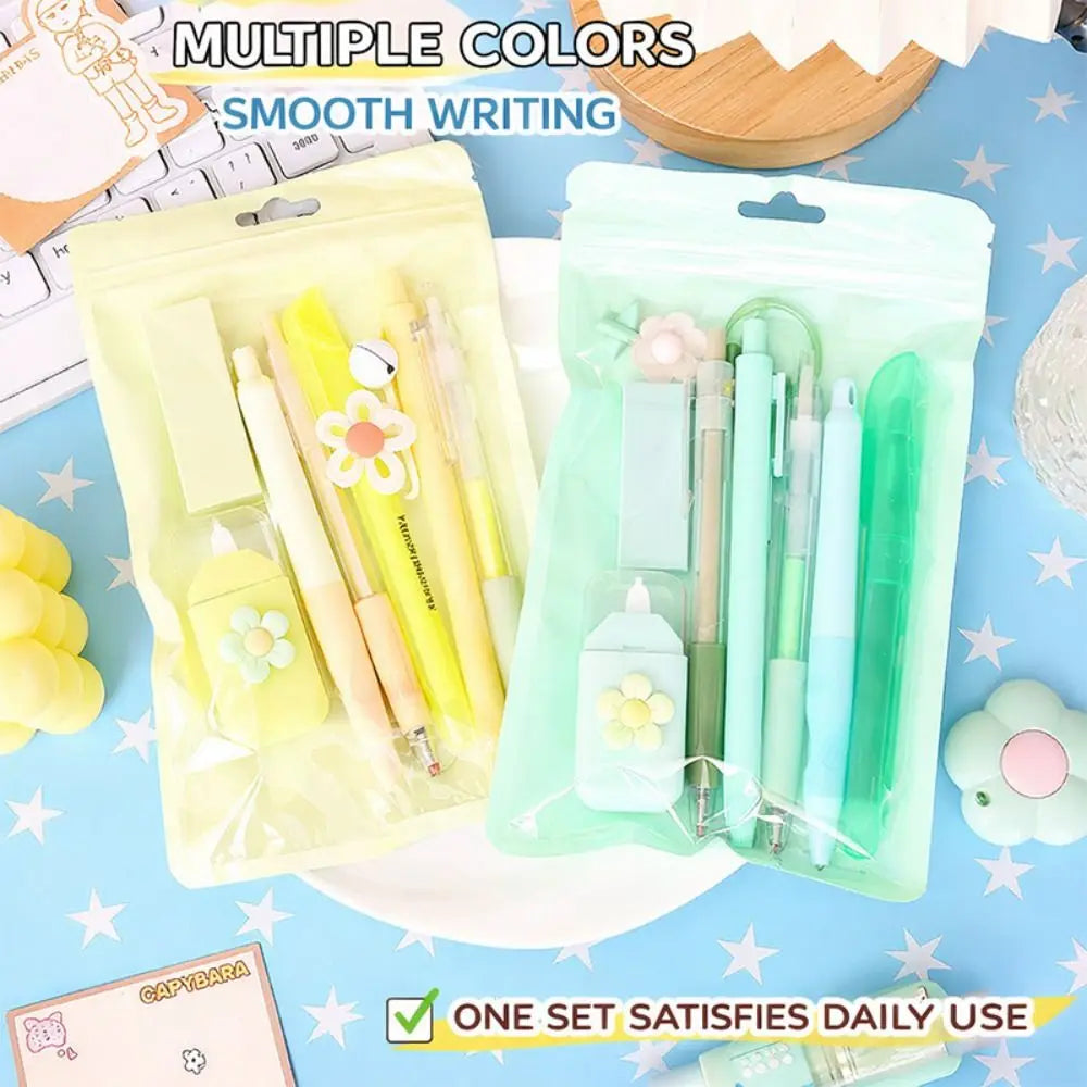 8-in-1 Flower Stationery Set – Gel Pen, Pencil, Eraser & More Student Stationery Set HIP