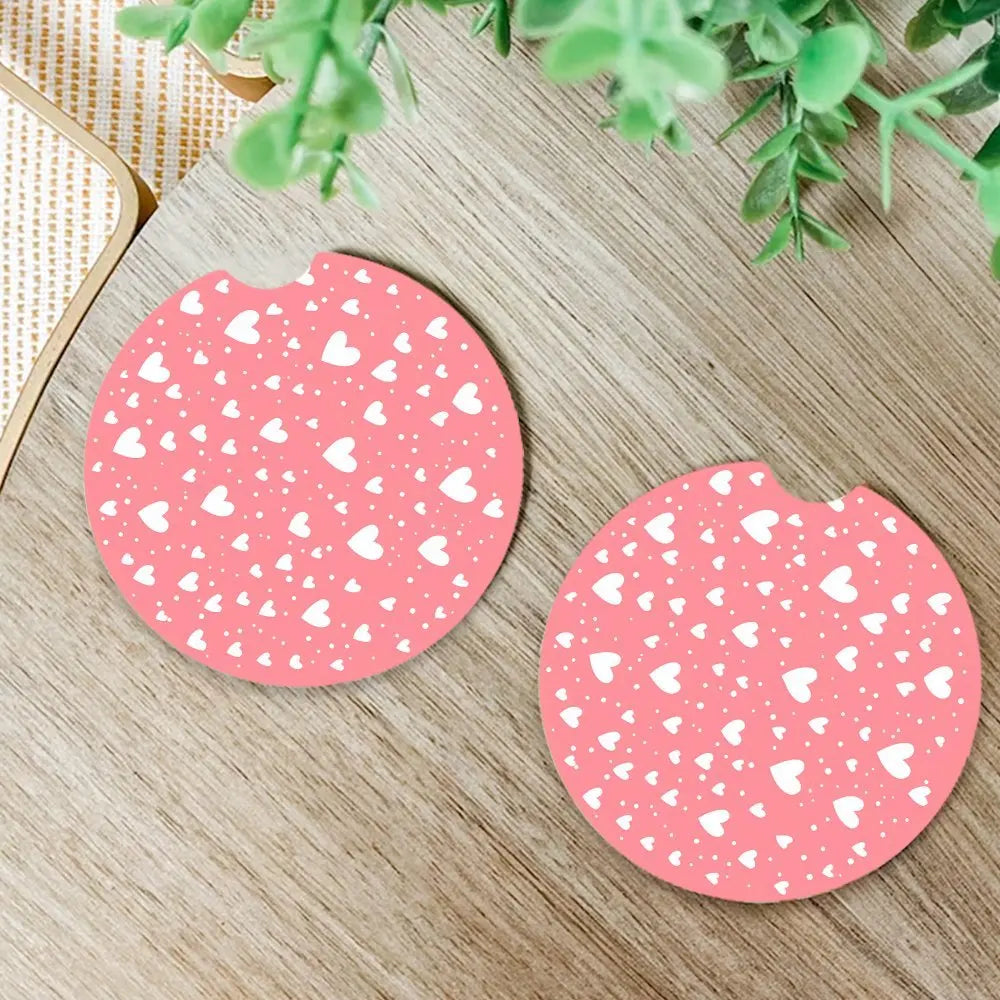 2pcs Acrylic Love Heart Coasters – Waterproof & Heat-Insulated Acrylic Coaster Set HIP