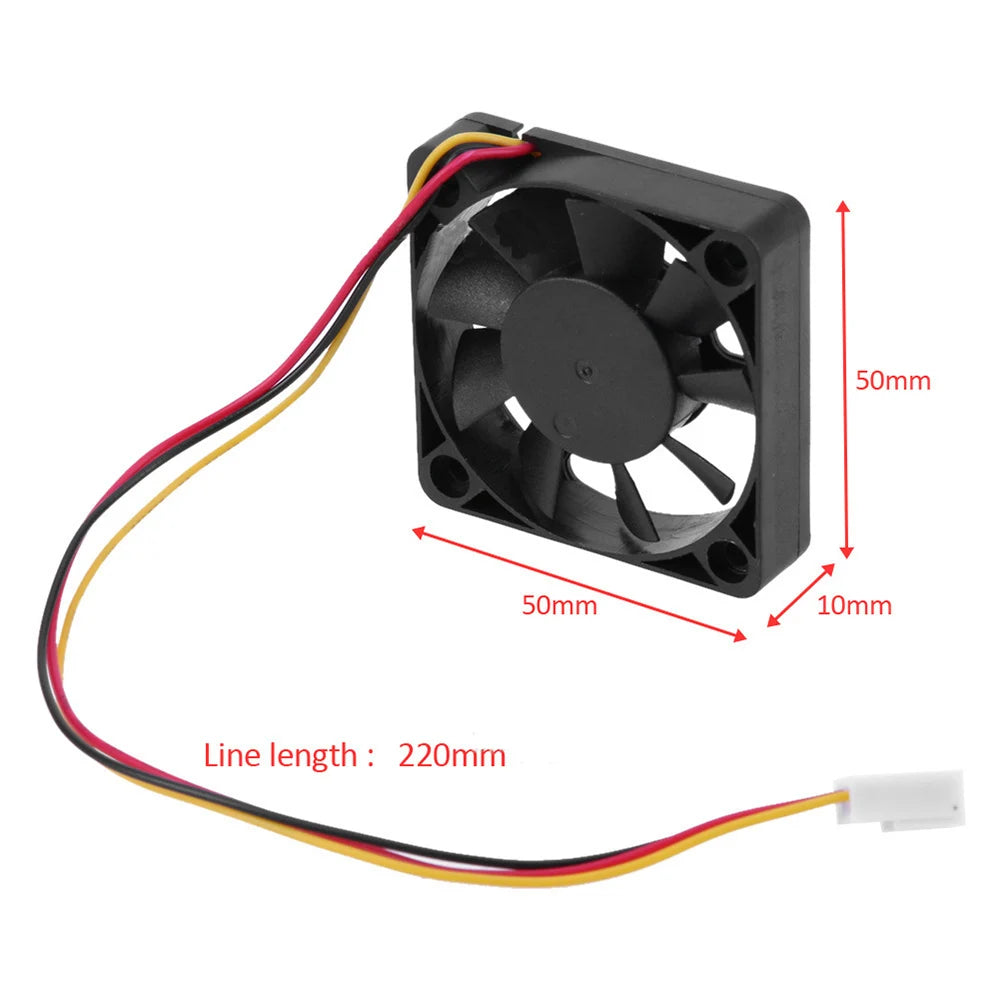 OULLX 5010 DC 12V 3-Pin Cooling Fan – CPU & GPU Cooler PC Cooling Fan HIP 50X50X10mm 3Pin black NO RGB