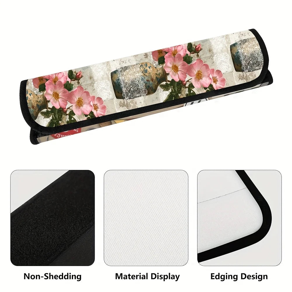Vintage Rose Floral Car Seat Belt Shoulder Pads | Lace Trim Seat Belt Shoulder Pad HIP