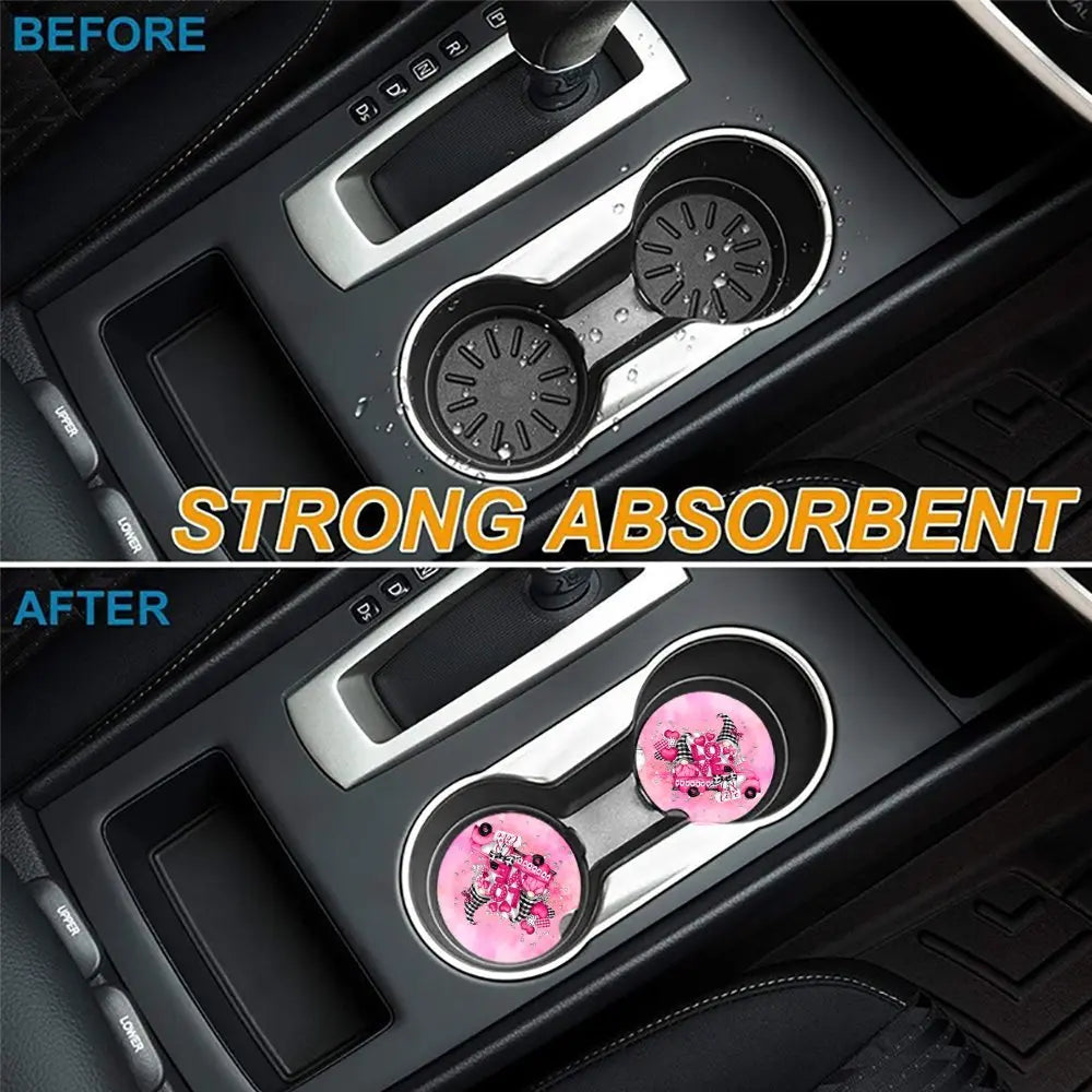 2-Piece Heart-Shaped Car Coasters – Waterproof & Heat-Resistant Car Cup Holder Coasters HIP