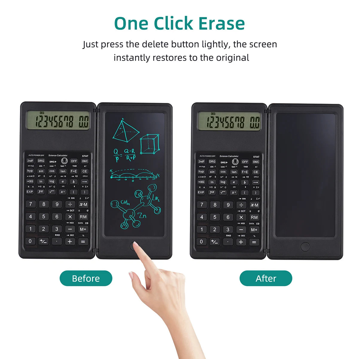 6.5" Folding Calculator & LCD Writing Tablet with Stylus Calculator Writing Tablet HIP