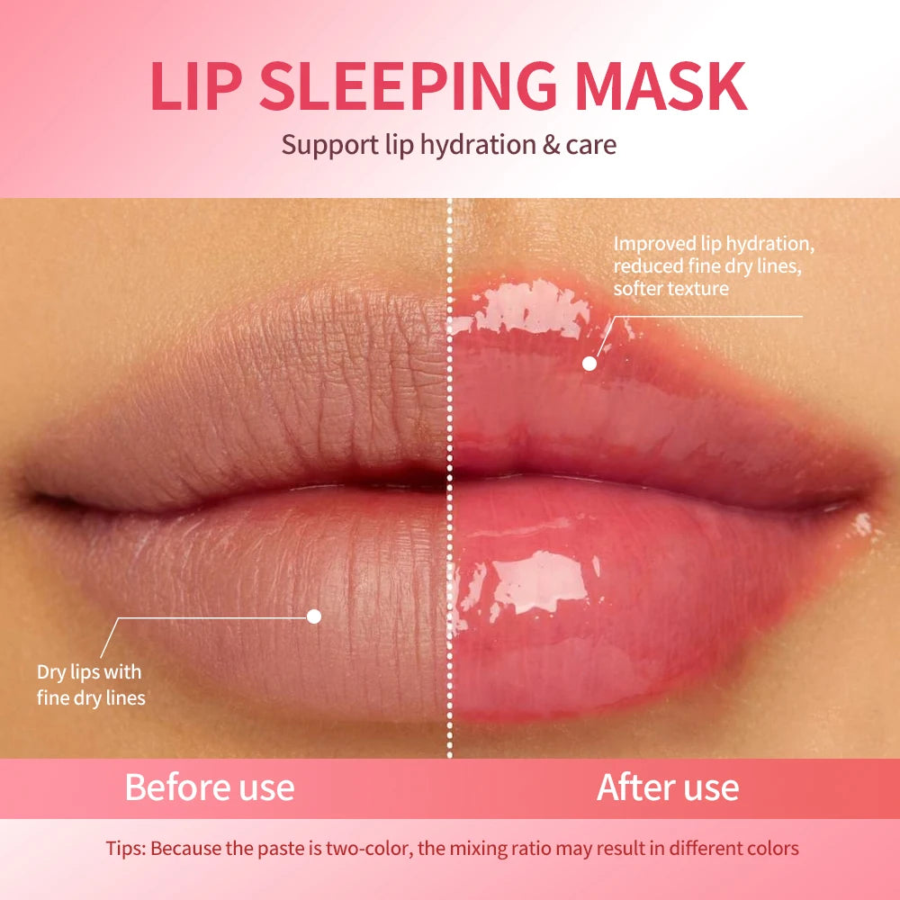 Blueberry Overnight Lip Sleeping Mask Dual Color Hydrates Dry Cracked Skin Reduces Fine Lines Moisturizing Nourishment Care HIP
