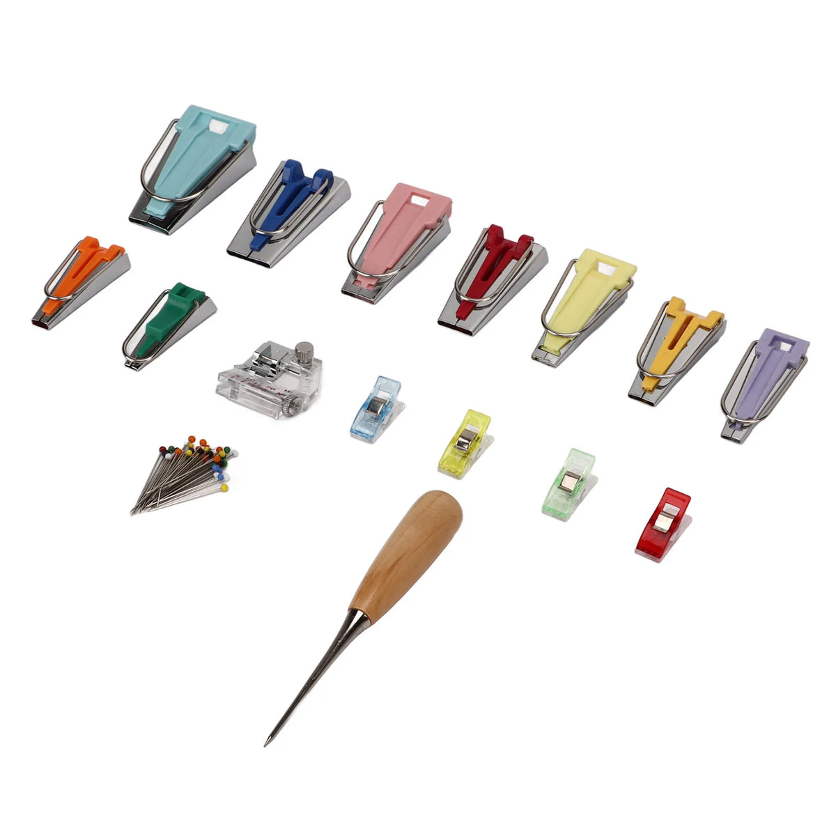 Sew Bias Tape Maker Kit with Snap On Binder Foot 9 Bias Tape Makers Quilt Awl Bias Tape Maker Machine HIP